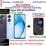 Oppo A60 (8+8)/256GB+Free Y2K 3G Phone Lite